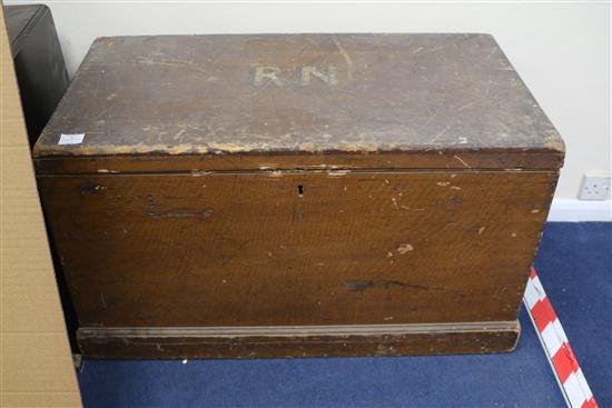 A Victorian simulated oak pine trunk with R.N. logo 3ft